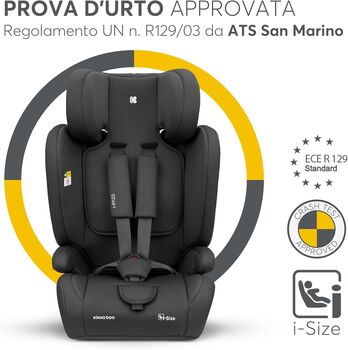 KikkaBoo 76-150 cm i-Pass i-Sizde Black - მანქანის სავარძელი (ქარსითი), 2 image