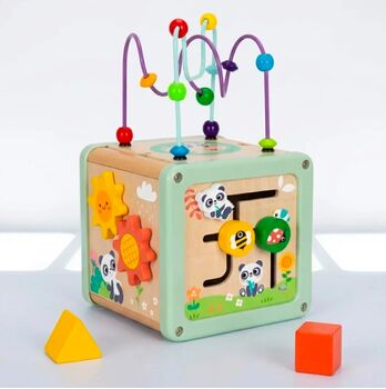 Hi Pando 5-in-1 Educational Creative Wooden Activity Cube - ხის განსავითარებელი სათამაშო