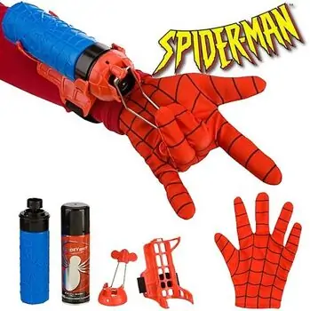 Spider-Man Glove For Kids W23A MARVEL-ის სუპერ გმირი ადამიანი ობობას ხელთათმანი ქსელის გამშვების ფუნქციით