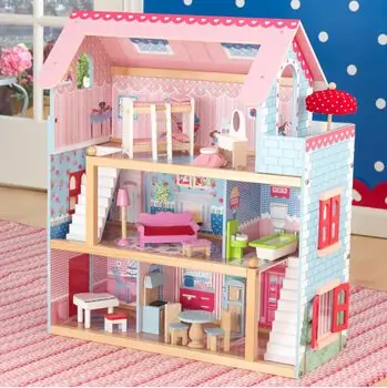 Toy Wooden Doll House With Accessories TX1322 თოჯინის ხის სახლი ავეჯით, 3 image
