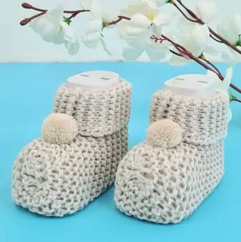 Baby Knitted Socks 5050 BEBICCINO საბავშვო წინდები Light Grey, 2 image