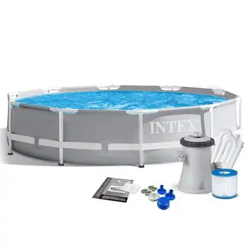Intex 26702 Frame Above Ground Pool Round With Filter Pump - კარკასული აუზი კარტრიჯული ფილტრით