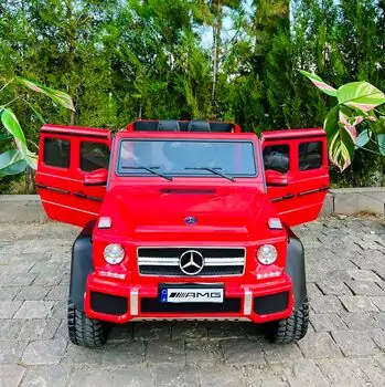 Mercedes Benz G65 Red - ელექტრო მანქანა კაუჩუკის საბურავებით და ტყავის სავარძლით, 5 image