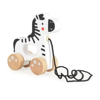 Tooky Toy Pull Along Zebra TJ010 - ხის განსავითარებელი სათამაშო ზებრა