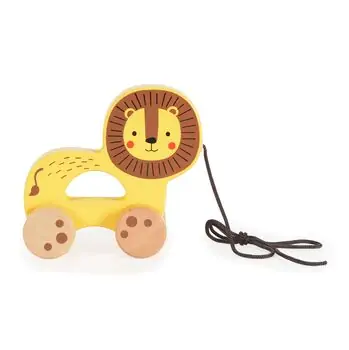 Tooky Toy Pull Along Lion TJ008 - ხის განსავითარებელი სათამაშო ლომი, 2 image