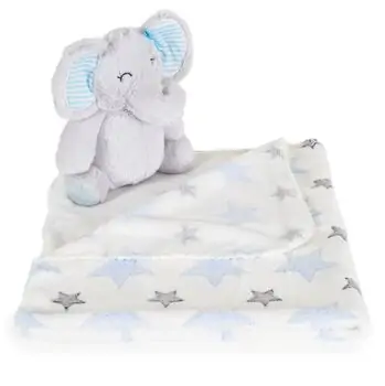 Cangaroo Baby blanket 90/75 cm with toy Elephant blue - ახალშობილის პლედი, 3 image
