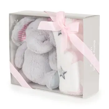 Cangaroo Baby blanket 90/75 cm with toy Elephant Pink - ახალშობილის პლედი, 4 image