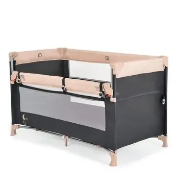Cangaroo Folding Cot Next Level Beige - საბავშვო ორ დონიანი საწოლ-მანეჟი საჩუქრად მატრასი, 6 image