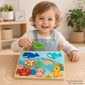 TOOKY TOY Hi Pando Chunky Puzzle-სქელი ხის ფაზლი