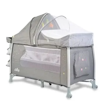 Cangaroo ISLEEP GREY ორ დონიანი საწოლ-მანეჟი, 4 image