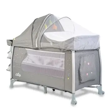 Cangaroo ISLEEP GREY ორ დონიანი საწოლ-მანეჟი, 3 image