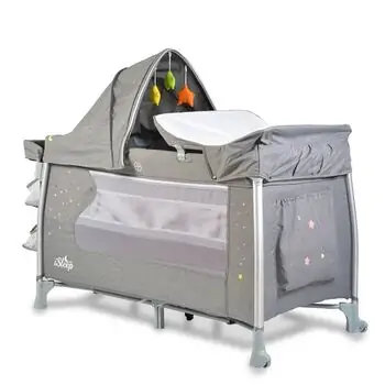 Cangaroo ISLEEP GREY ორ დონიანი საწოლ-მანეჟი, 5 image
