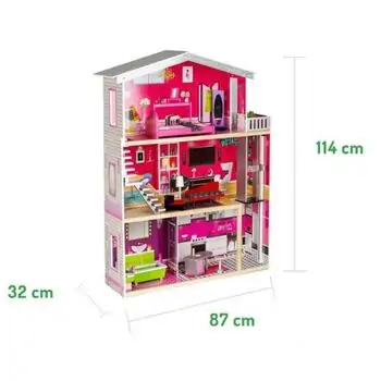 Moni Toys 4118 Wooden doll house Isabella საბავშვო ხის სათამაშო თოჯინის სახლი, 20 image