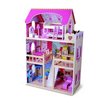 Moni Toys 4109 Wooden doll house Emily საბავშვო ხის სათამაშო თოჯინის სახლი, 16 image