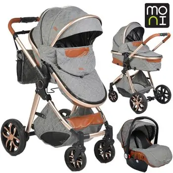 Cangaroo Alma Dark Grey 3 In 1 საბავშვო ტრანსფორმერი ეტლი