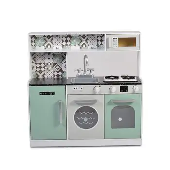 Moni Toys 7257 Wooden kitchen with lights, microwave and sink საბავშვო ხის სათამაშო სამზარეულო, 7 image