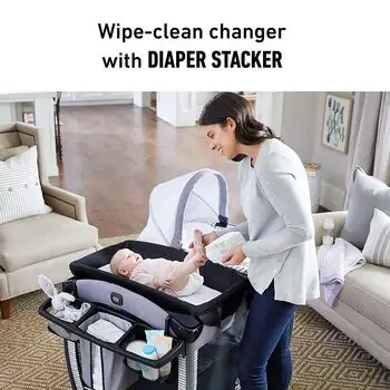 Graco ROCK N GROW ORSON ორ დონიანი საწოლ-მანეჟი, 11 image