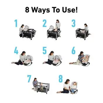 Graco ROCK N GROW ORSON ორ დონიანი საწოლ-მანეჟი, 6 image