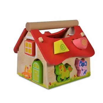 Wooden educational house with animals Moni Toys-ის ხის განსავითარებელი სათამაშო სახლი 2044 Wooden, 2 image