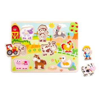 Tooky Toy TY858 Farm puzzle ხის სათამაშო ფაზლი
