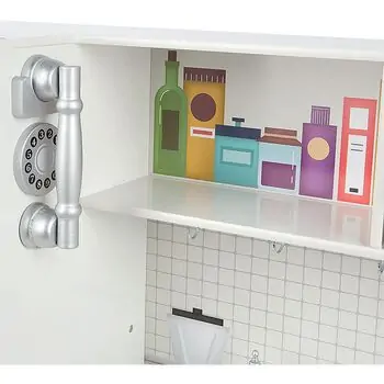 WOODEN KITCHEN SET WITH ACCESSORIES საბავშვო თეთრი ხის სამზარეულო TX1170, 4 image