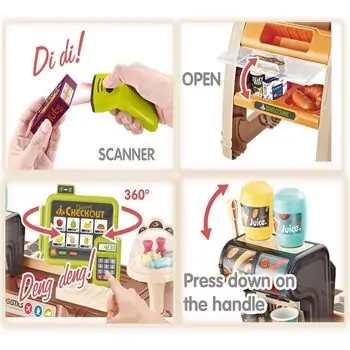 Large Supermarket with accessories საბავშვო ფუნქციური დახლი-მაღაზია, 12 image