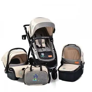 Cangaroo Stefanie Beige 4in1 საბავშვო ეტლის კომპლექტი