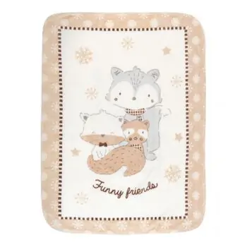 KikkaBoo-ს ახალშობილის პლედი Super soft baby blanket 110/140 Funny Friends Beige