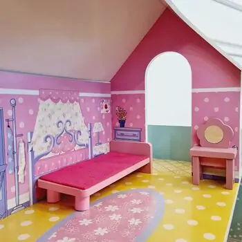 WOODEN SUPER PLAYHOUSE ხის სათამაშო თოჯინის სამ სართულიანი სახლი TX1055, 6 image