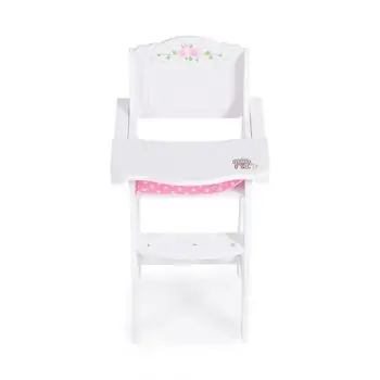 Moni Toys Doll High Wooden Chair with Pad PH12B012 თოჯინის სათამაშო ხის საკვები სკამ-მაგიდა, 4 image