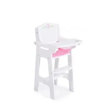 Moni Toys Doll High Wooden Chair with Pad PH12B012 თოჯინის სათამაშო ხის საკვები სკამ-მაგიდა, 2 image