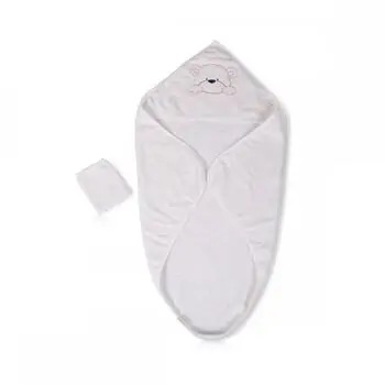 Cangaroo-ს ახალშობილის პირსახოცი Baby hooded towel Honey Boo 75*75cm. ecru