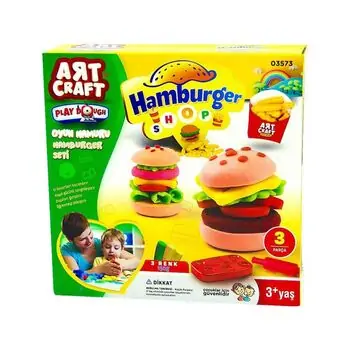 Dede 03573 ART CRAFT HAMBURGER PLAY DOUGH SET 150 GR საბავშვო პლასტელინების ნაკრები, 3 image