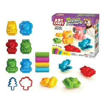Dede 03550 ART CRAFT  3D ANIMALS DOUGH SET 200 GR საბავშვო პლასტელინების ნაკრები, 2 image