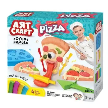 Dede 03555 ART CRAFT PIZZA DOUGH SET 200 GR საბავშვო პლასტელინების ნაკრები, 4 image