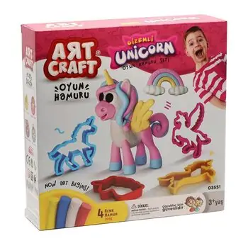 Dede 03551 ART CRAFT UNICORN DOUGH SET 200 GR საბავშვო პლასტელინების ნაკრები, 3 image