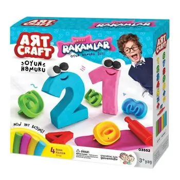 Dede 03552 ART CRAFT 3D NUMBERS DOUGH SET 200 GR საბავშვო პლასტელინების ნაკრები, 4 image