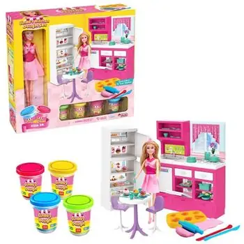 Dede LINDA'S KITCHEN DOUGH SET სათამაშო სამზარეულოს და პლასტელინების ნაკრები 03666, 3 image