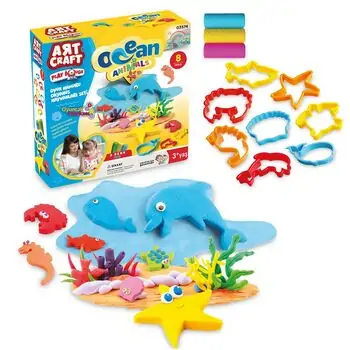 Dede 03574 ART CRAFT OCEAN ANIMALS PLAY DOUGH SET 150 GR საბავშვო პლასტელინების ნაკრები, 2 image