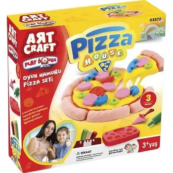Dede 03572 ART CRAFT PIZZA PLAY DOUGH SET 150 GR საბავშვო პლასტელინების ნაკრები, 3 image