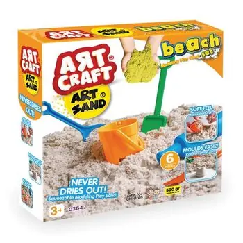 Dede ART CRAFT 500 GR BEACH SET MODELING PLAY SAND SET საბავშვო კინეტიკური ქვიშის ნაკრები 03647, 2 image