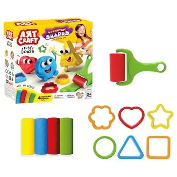 Dede ART CRAFT GEOMETRIC SHAPES DOUGH SET 200 GR საბავშვო პლასტელინების ნაკრები 03682, 2 image