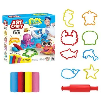 Dede ART CRAFT SEA ANIMALS DOUGH SET 200 GR საბავშვო პლასტელინების ნაკრები 03684