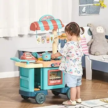 Fast Food Cart საბავშვო სწრაფი კვების დახლი აქსესუარებით, 2 image