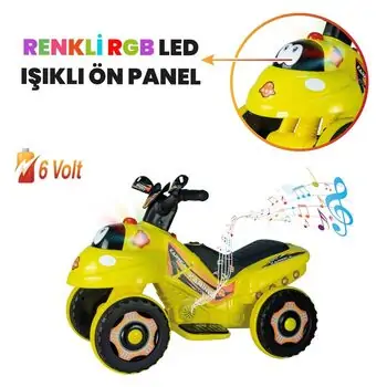 UJ Toys Karinca Yellow - საბავშვო კვადროციკლი, 6 image