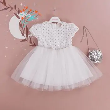 PRINCESS DRESS WITH MINI BAG საბავშვო კაბა ჩანთით BABYROSE 3731 WHITE