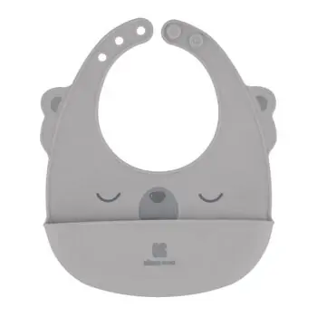 KikkaBoo Silicone bib Grey სილიკონის საბავშვო წინსაფარი