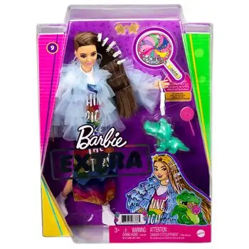 Barbie Extra Doll in rainbow dress სათამაშო თოჯინა აქსესუარებით, 6 image