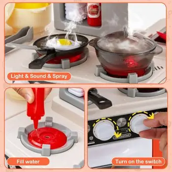 tableware set Cute Version Desk big version orange ფუნქციური საბავშვო სამზარეულო, 5 image