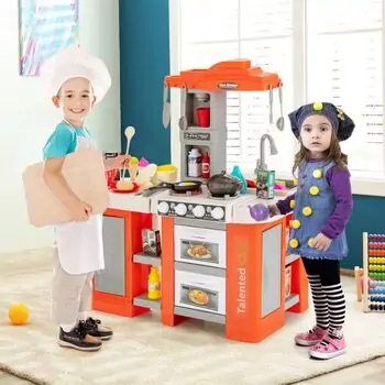 tableware set Cute Version Desk big version orange ფუნქციური საბავშვო სამზარეულო, 3 image
